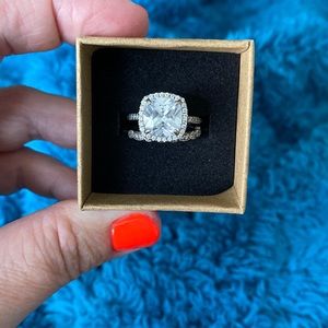 Sterling silver and CZ ring set